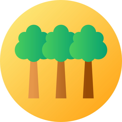 bomen Flat Circular Gradient icoon