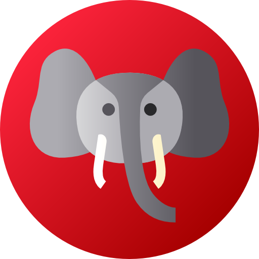 elefante Flat Circular Gradient icona