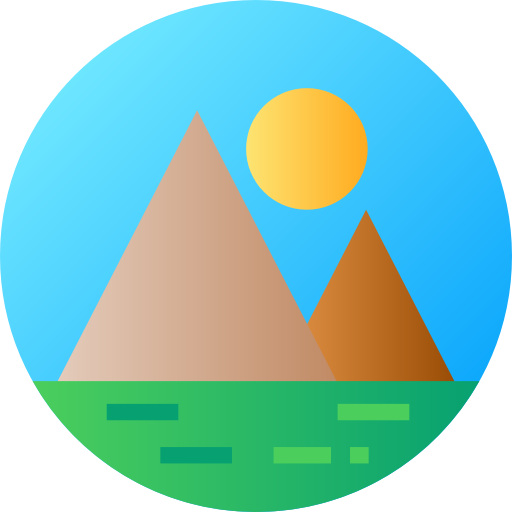montañas Flat Circular Gradient icono