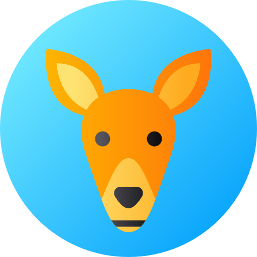 kangur Flat Circular Gradient ikona