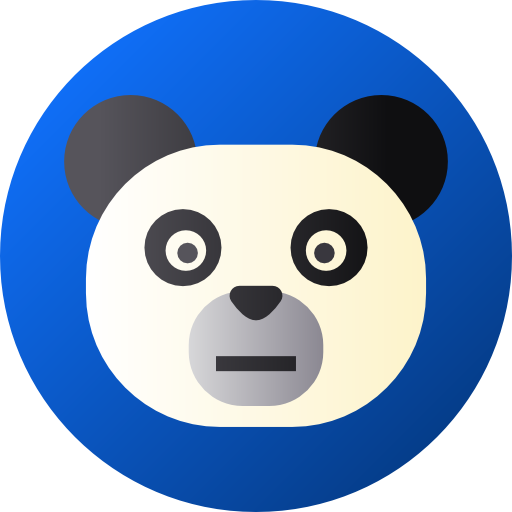Панда Flat Circular Gradient иконка