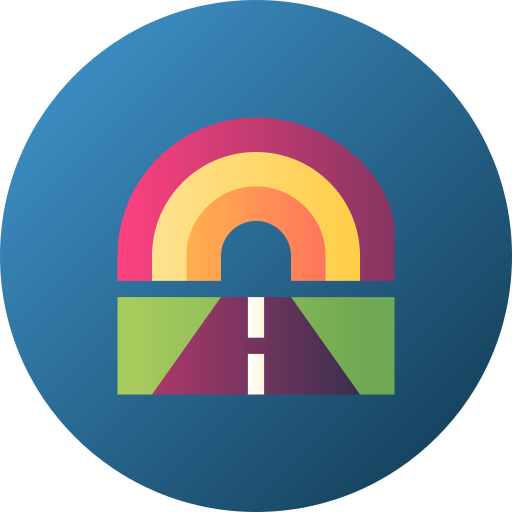 虹 Flat Circular Gradient icon