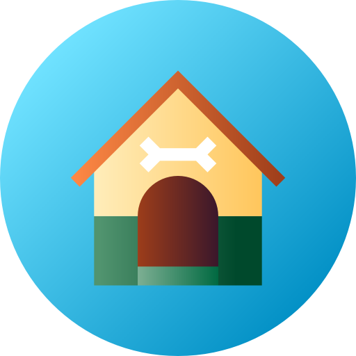 hundehütte Flat Circular Gradient icon