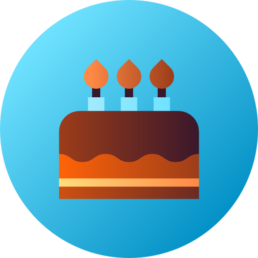 pastel de cumpleaños Flat Circular Gradient icono