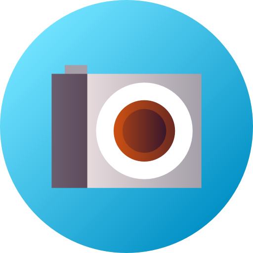 Photo camera Flat Circular Gradient icon