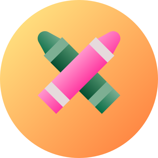 Crayons Flat Circular Gradient icon