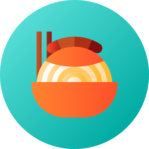 Noodles Flat Circular Gradient icon