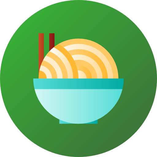 麺 Flat Circular Gradient icon