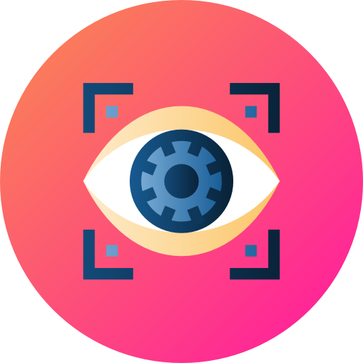 scansione dell'occhio Flat Circular Gradient icona