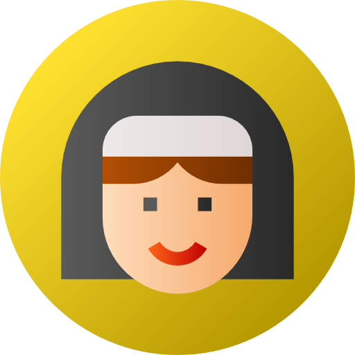 수녀 Flat Circular Gradient icon