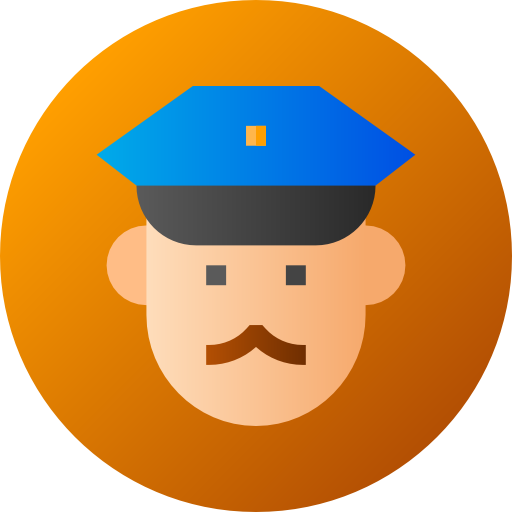 警官 Flat Circular Gradient icon