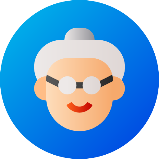 grootmoeder Flat Circular Gradient icoon