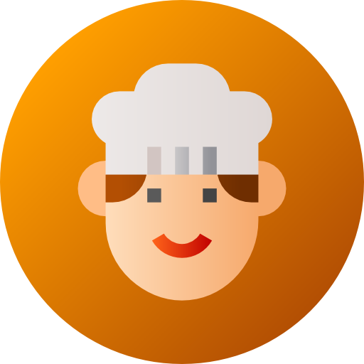szef kuchni Flat Circular Gradient ikona