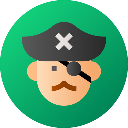 pirata Flat Circular Gradient icono