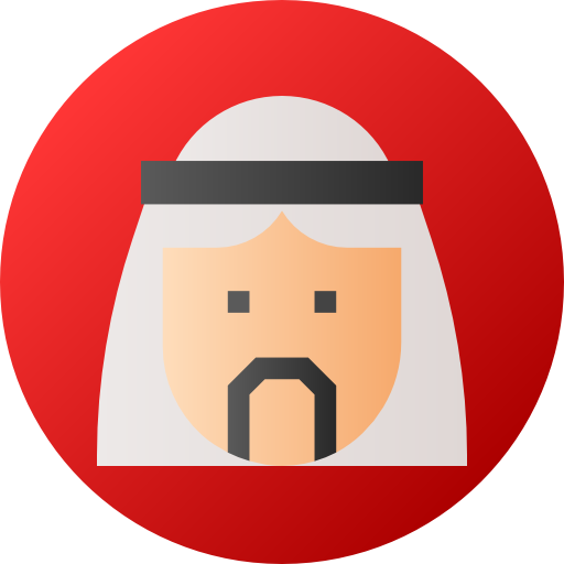 アラブ人 Flat Circular Gradient icon