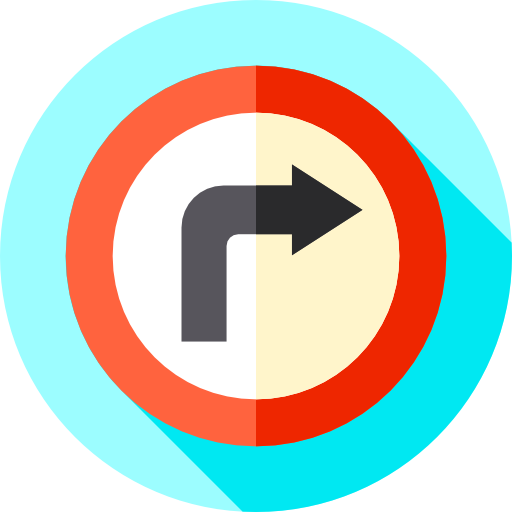 Turn right Flat Circular Flat icon