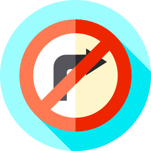 No turn Flat Circular Flat icon