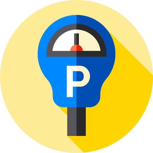 parkeermeter Flat Circular Flat icoon