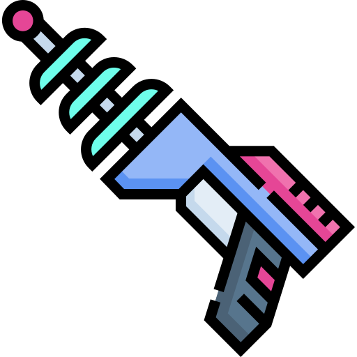 ruimte pistool Detailed Straight Lineal color icoon
