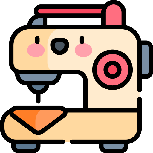 Sewing machine Kawaii Lineal color icon