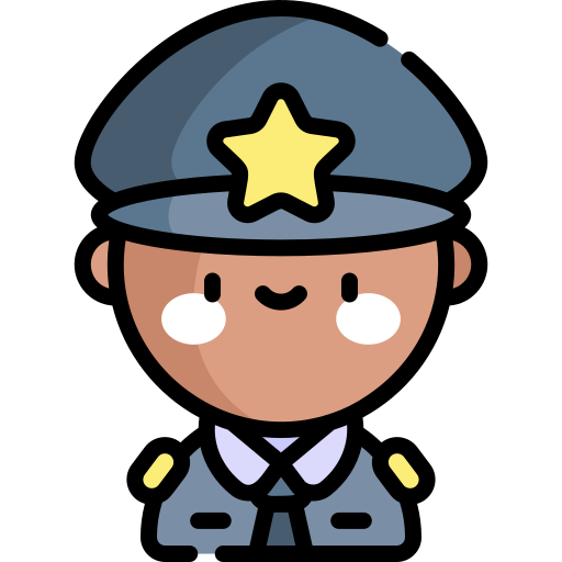 policja Kawaii Lineal color ikona