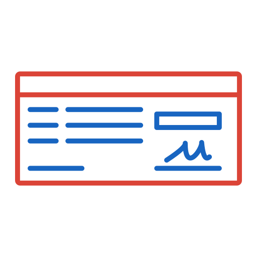 Cheque Generic color outline icon