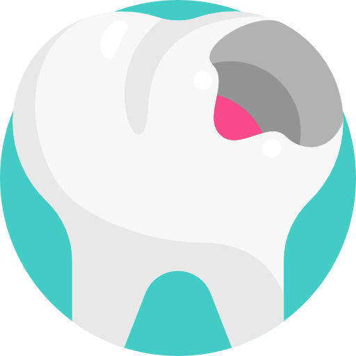 Сломанный зуб Detailed Flat Circular Flat иконка