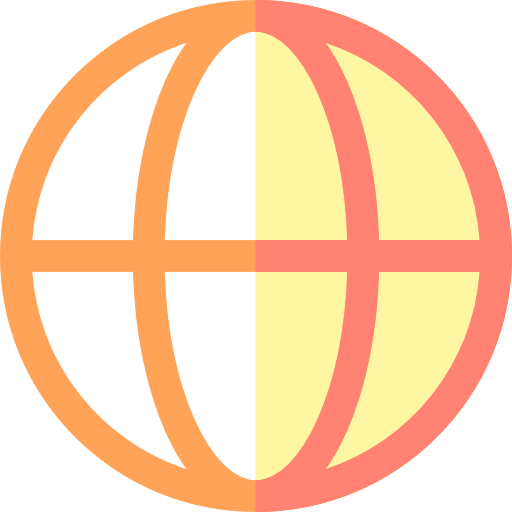 Earth grid Basic Rounded Flat icon