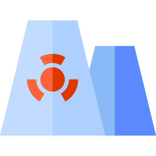 centrale nucleare Basic Rounded Flat icona