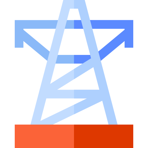 línea eléctrica Basic Rounded Flat icono