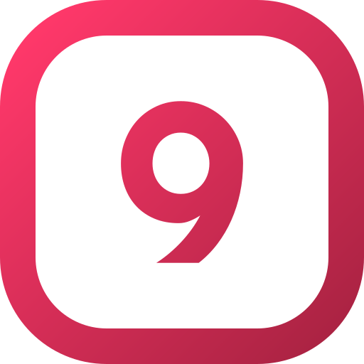 번호 9 Generic gradient fill icon