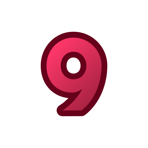 número 9 Generic gradient lineal-color icono