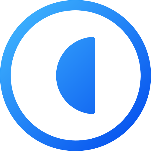 Half circle Generic gradient fill icon