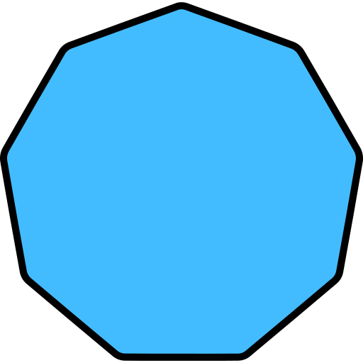 negenhoek Generic color lineal-color icoon
