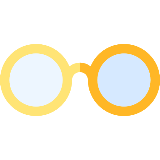 Eyeglasses Basic Rounded Flat icon