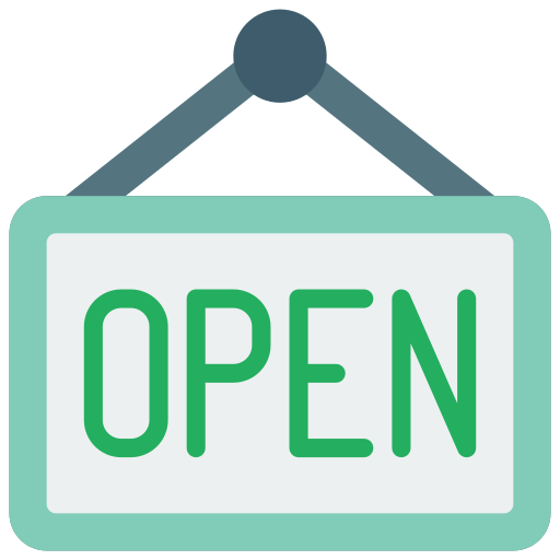Open sign Basic Miscellany Flat icon