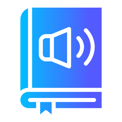 książka audio Generic gradient fill ikona