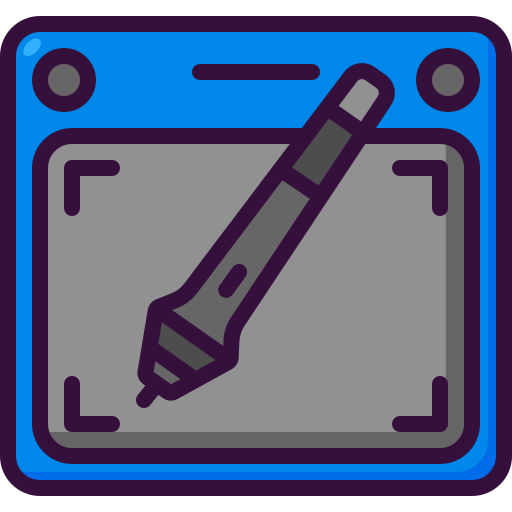 tableta gráfica Generic color outline icono