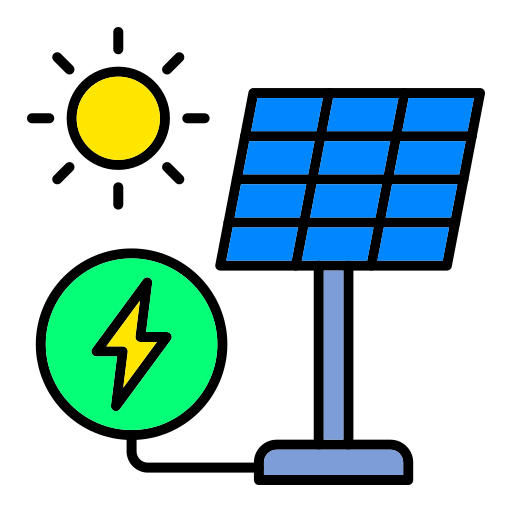 태양 전지 패널 Generic color lineal-color icon