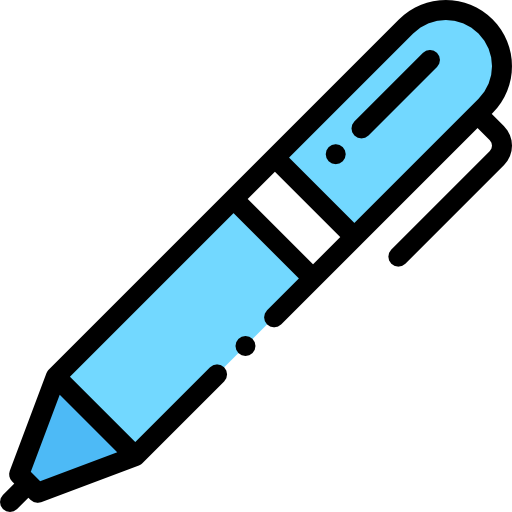 펜 Detailed Rounded Lineal color icon