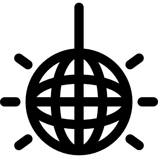 kula dyskotekowa Basic Rounded Lineal ikona