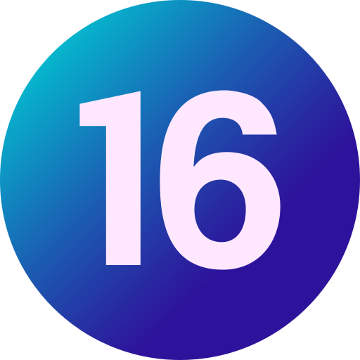 Sixteen Generic gradient fill icon
