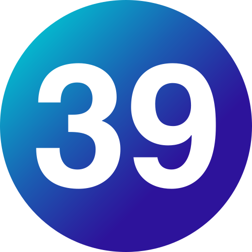 Thirty nine Generic gradient fill icon