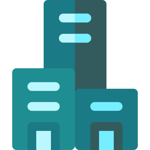 edificio de oficinas Basic Rounded Flat icono