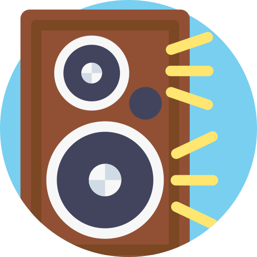 głośniki Detailed Flat Circular Flat ikona