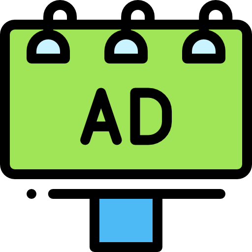 Рекламный щит Detailed Rounded Lineal color иконка