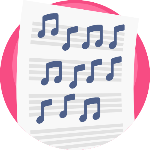 bladmuziek Detailed Flat Circular Flat icoon