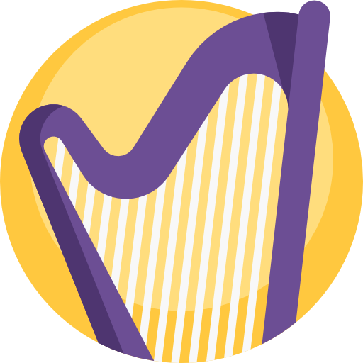 Harp Detailed Flat Circular Flat icon