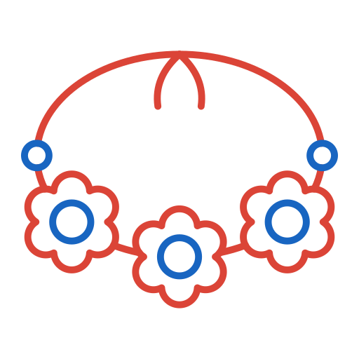 Цветочное ожерелье Generic color outline иконка
