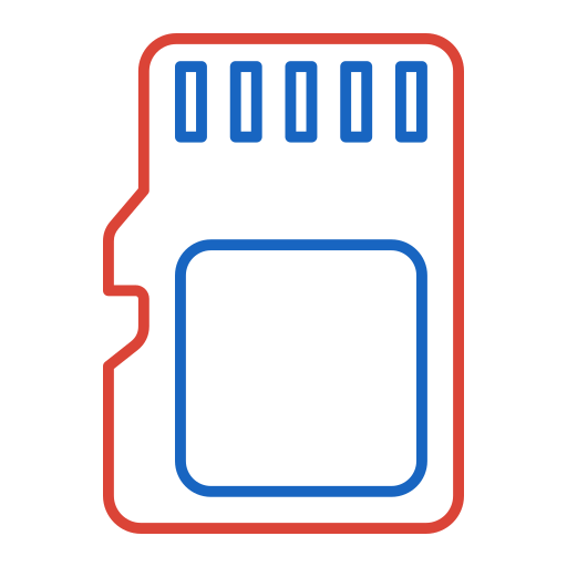 geheugenkaart Generic color outline icoon